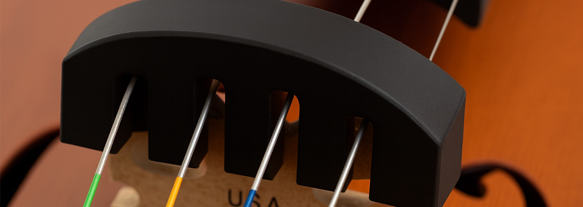Cello strings with a mute
