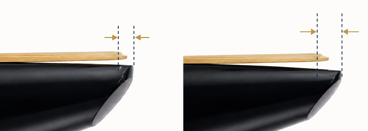 Comparaison de becs de saxophone avec positionnement de l’anche
